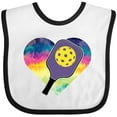 thumbnail image 3 of Inktastic Pickleball Lover Paddle Ball Retro Heart Girls Baby Bib, 3 of 4