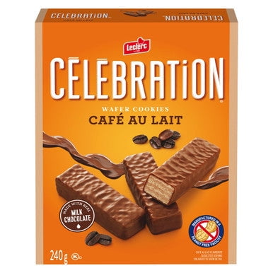 Leclerc Celebration Café au Lait Wafer Cookies, 240g/8.5 oz