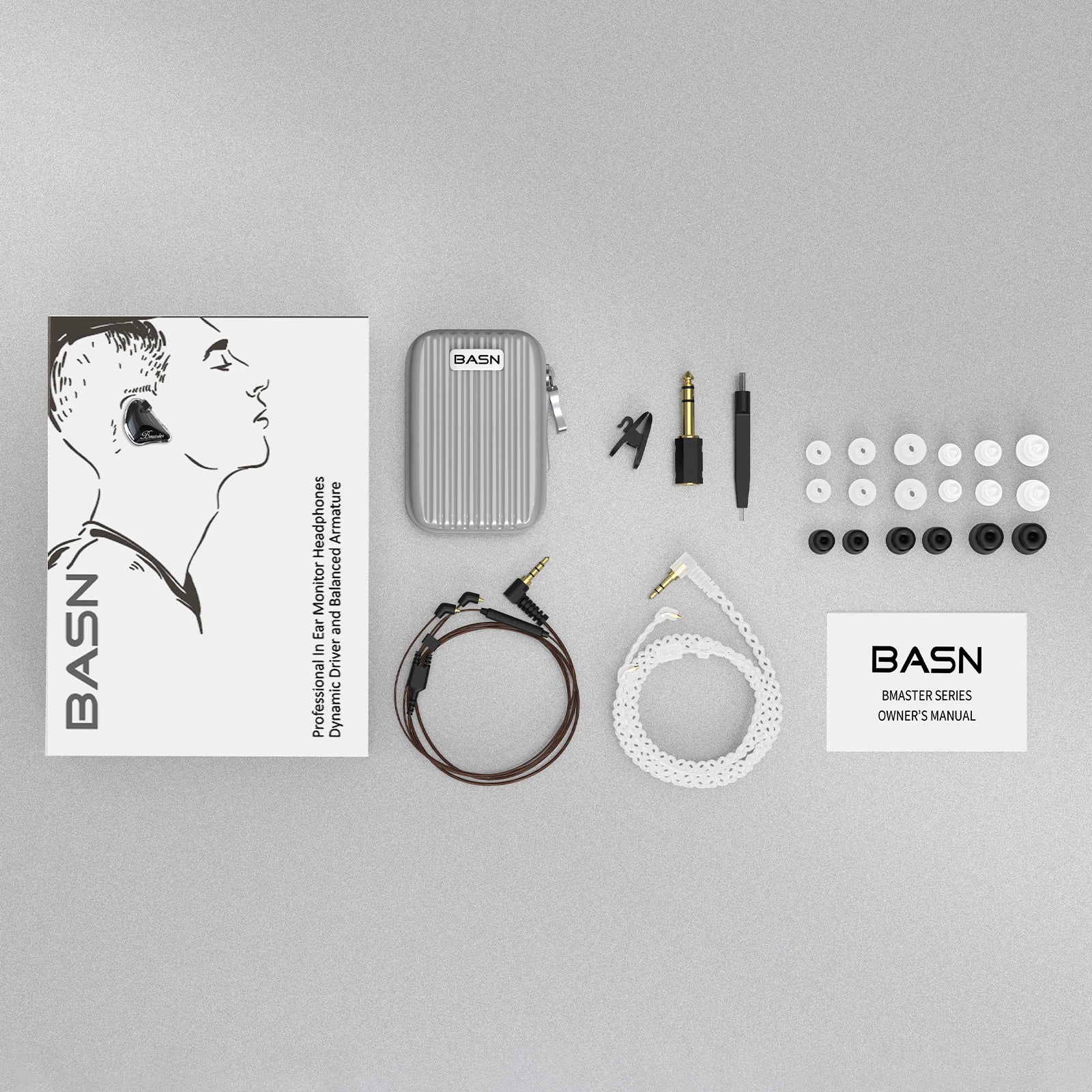 BASN Bmaster Triple Drivers in Ear Monitor Headphone with Two Detachable Cables Fit in Ear Suitable for Audio Engineer, Musician(Black)
