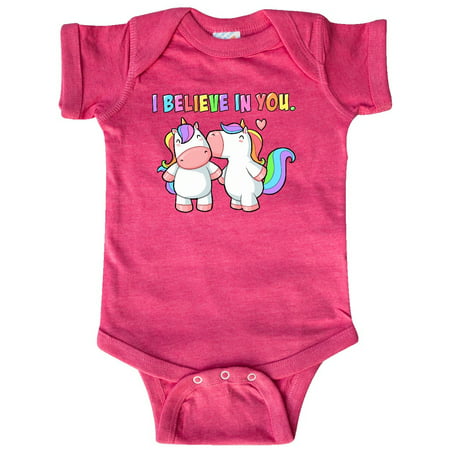 

Inktastic I Believe in You Cute Rainbow Unicorns Gift Baby Boy or Baby Girl Bodysuit