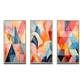 thumbnail image 2 of Designart "Symmetrical Pastels in the World of Hard-Edge V" Abstract Framed Wall Art Set Of 3 - Multi-Color Hard Edge Painting Frame Canvas Set For Living Room Decor, 2 of 6