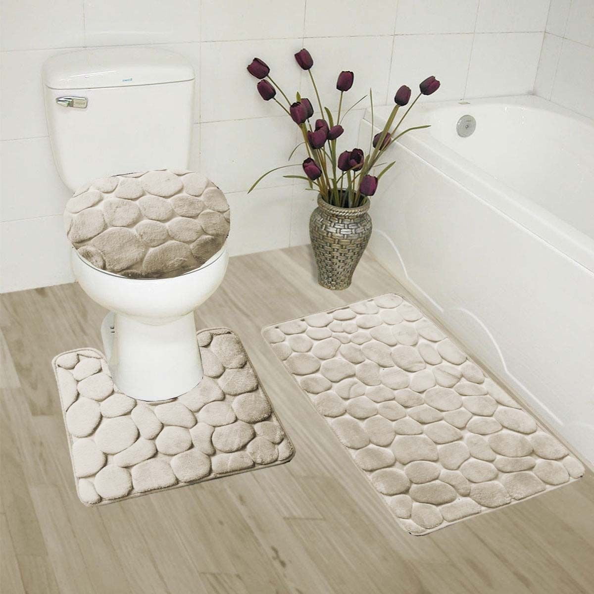 Bathroom Mats Set 3 Piece Extra Soft Shower Bath Rugs Mat 30 X19