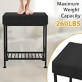 thumbnail image 2 of Vanity Stool with Storage, 20" PU Leather Stool with Adjustable Feet for Bedroom, Living Room, Black, 2 of 9
