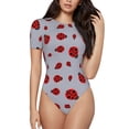 thumbnail image 1 of Balery Ladybug Body de cuello redondo de manga corta para mujer Tops de manga corta Tops básicos-Medium, 1 of 7