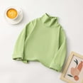 thumbnail image 4 of larppty Boys Girls Soft Long Sleeve Turtleneck Shirts Solid Color Autumn T-Shirt for Kids(Green,18-24 Months), 4 of 5