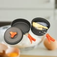 thumbnail image 3 of MasteelfCA 8 Pcs 1-2 Person Cookware Set Outdoor Camping Pot Pan Bowl Set Wild Cooking Barbecue Cutlery Set, 3 of 8