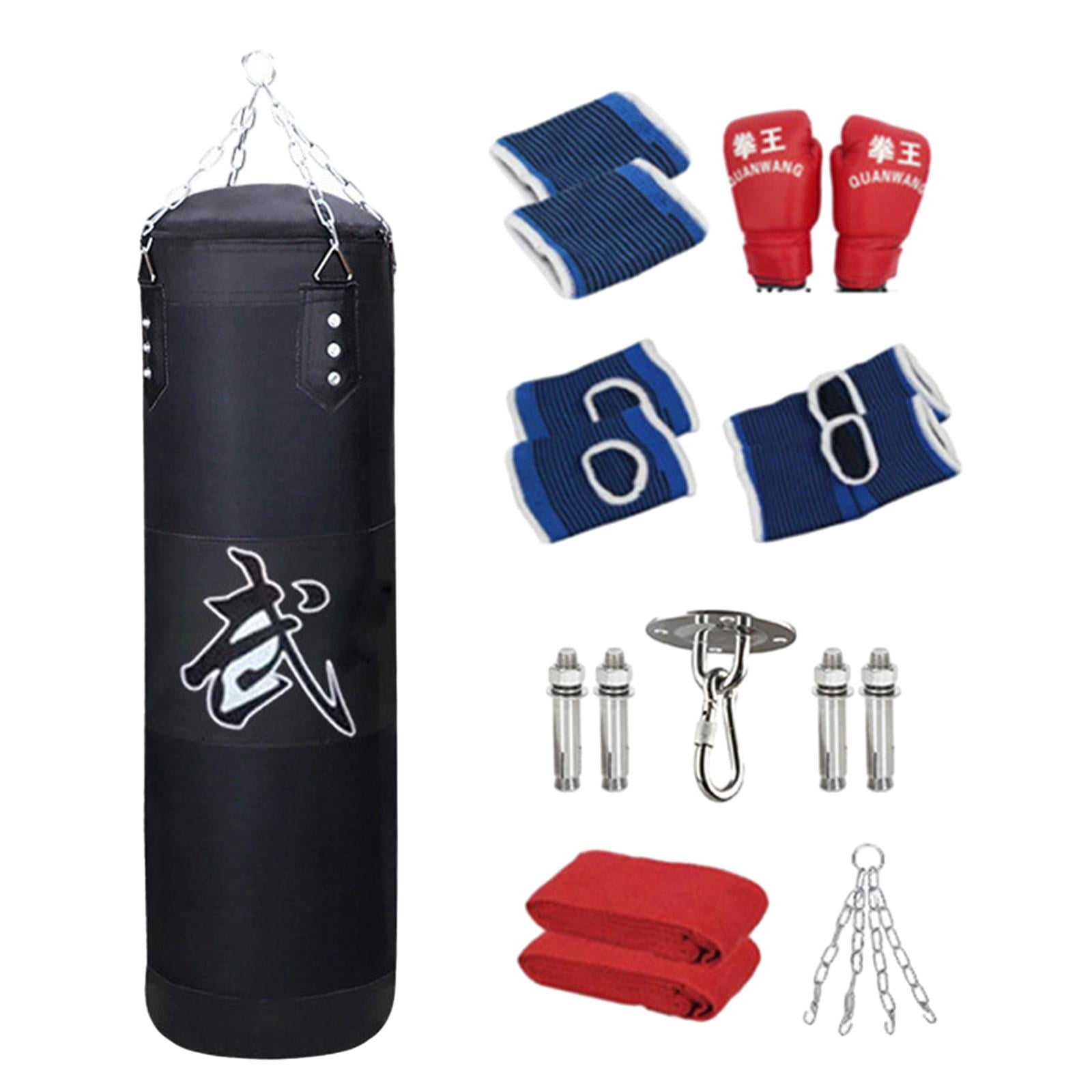 DimyFew Fillable Punching Bag Unfilled Punching Bag Fitness Heavy Bag Workout Boxing Bag Black 120cm