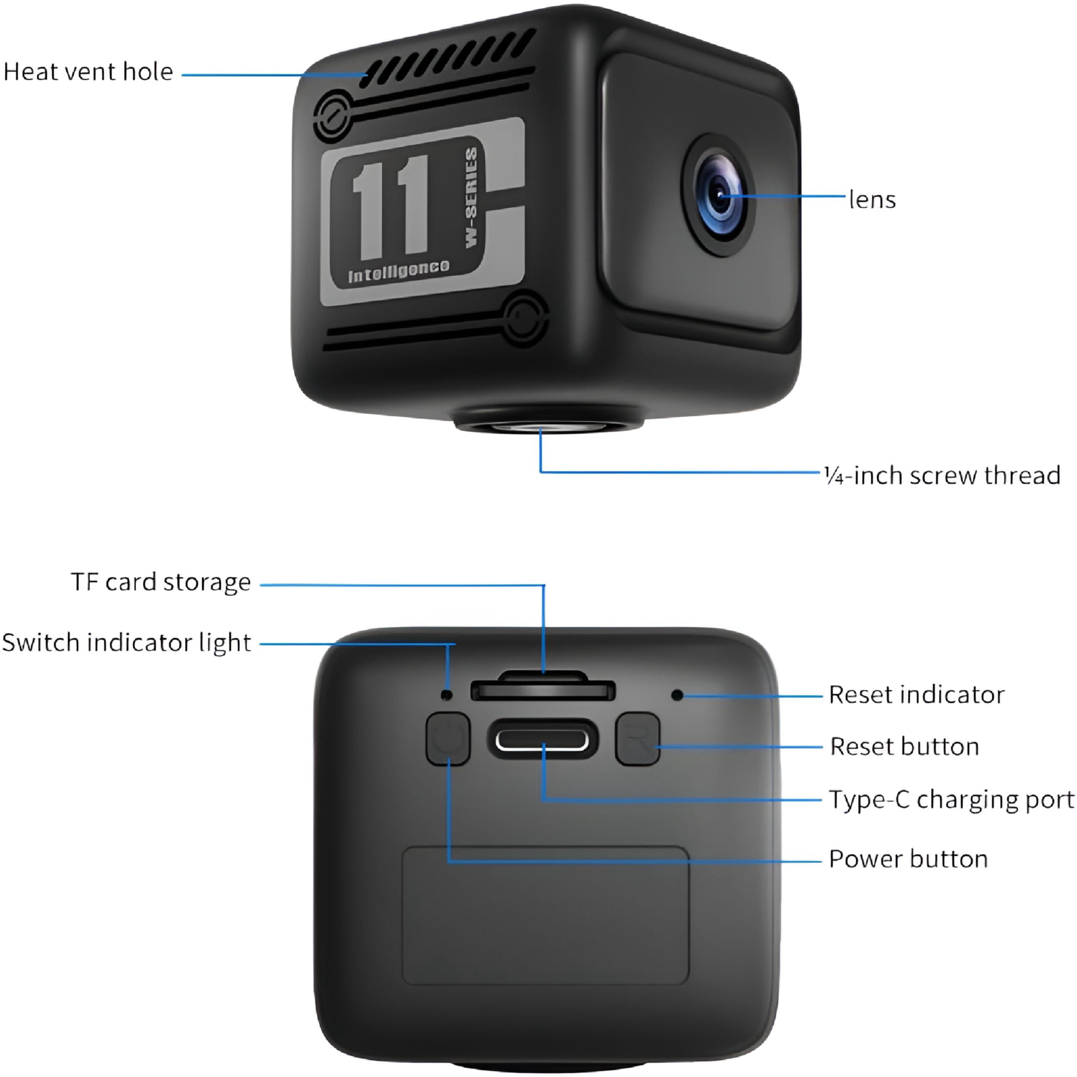 GJX Mini Security Camera,1080p HD Wireless Indoor Cam with 6-Hour Battery & No WiFi Needed for Recording,AI Motion Detection Night Vision for Home,Office,Baby and Pet Monitoring,Black