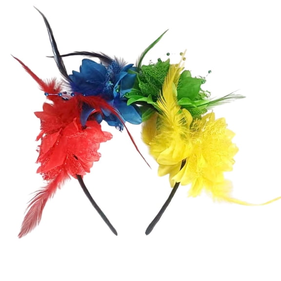 QUOTAY Feather Headband for Women Parties Festivals Stage Performances and Celebrations Accessory Black,One Size