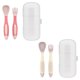 thumbnail image 1 of Utensilios para niños pequeños con estuche de viaje, juego de cuchara y tenedor para bebé para autoalimentación, cubiertos con mango flexible para aprendizaje, para niños, 1 of 5