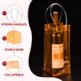 thumbnail image 3 of Uxcell Ice Wine Bag, Portable Collapsible Clear Wine Pouch Cooler Clear Gift Bags with Handles for Champagne Orange, 3 of 5