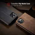 thumbnail image 3 of CaseMe Wallet Case Anti-Fall Retro Handmade Leather Magnetic Case Card Slot for iPhone 13 Pro Max (Black), 3 of 9