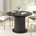 thumbnail image 3 of Round Dining Table for 4-6 People, 43.3“-59“Extendable Round Kitchen Dining Table with Pedestal Base, Black, 3 of 9
