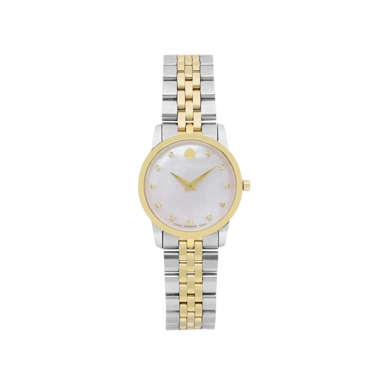 Movado Museum Classic 28mm Gold Tone Steel Diamonds MOP Dial  display picture 1