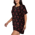 thumbnail image 2 of Kdxio Red Snake Print Pajamas Sets for Women Short-Sleeved Pjs with Lounge Shorts Two Piece Sleepwear S-4XL, 2 of 9