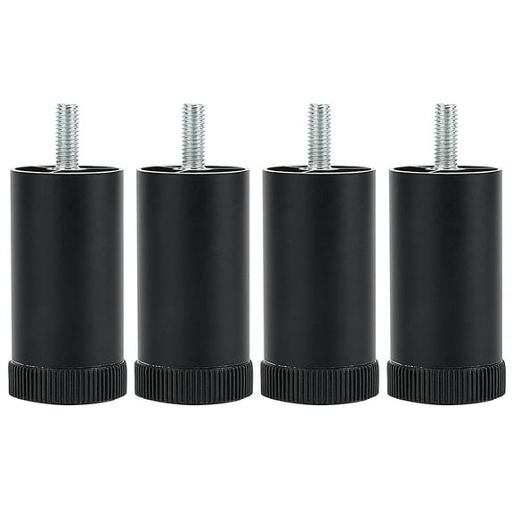 Aluminum Alloy Furniture Levelers Adjustable Table Chair Screw Feet for Sofa Cupboard Black 56.5x29.5mm Hole: 7mm 4pc