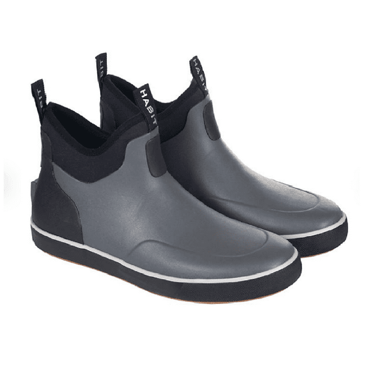 Habit Fishing Men's Waterproof Non-Marking Slip-Resistant 7� Deck Boot  (Grey/Black, 8) 