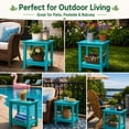 thumbnail image 4 of Y&M Outdoor Side Table, HDPE Patio End Table for Adirondack Chair, Weather Resistant Small Accent Table, Navy Blue, 2 Pack, 4 of 6