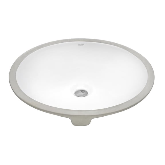 Ruvati RVB0619 Krona 18" Oval Porcelain Undermount Bathroom Sink - White