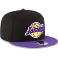 thumbnail image 3 of Men's New Era Black/Purple Los Angeles Lakers 2-Tone 9FIFTY Adjustable Snapback Hat, 3 of 5