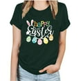thumbnail image 1 of RKSTN Hauts pour Femmes 2024 Été Décontracté Ample Grande Taille Imprimé Graphique Lapin de Pâques Blouse Mode Col Rond Manches Courtes T-shirt, 1 of 4