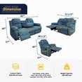 thumbnail image 2 of Ainehome3 Pieces Faux Leather Reclining Configurable Living Room Set, 2 of 5