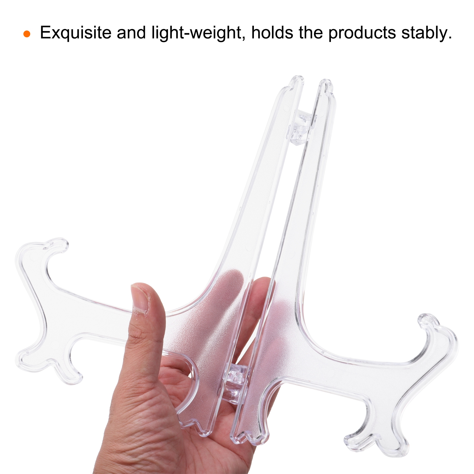 Unique Bargains 5Pcs 10 Inch Clear Acrylic Easel Display Stands for Card and Photo Frame