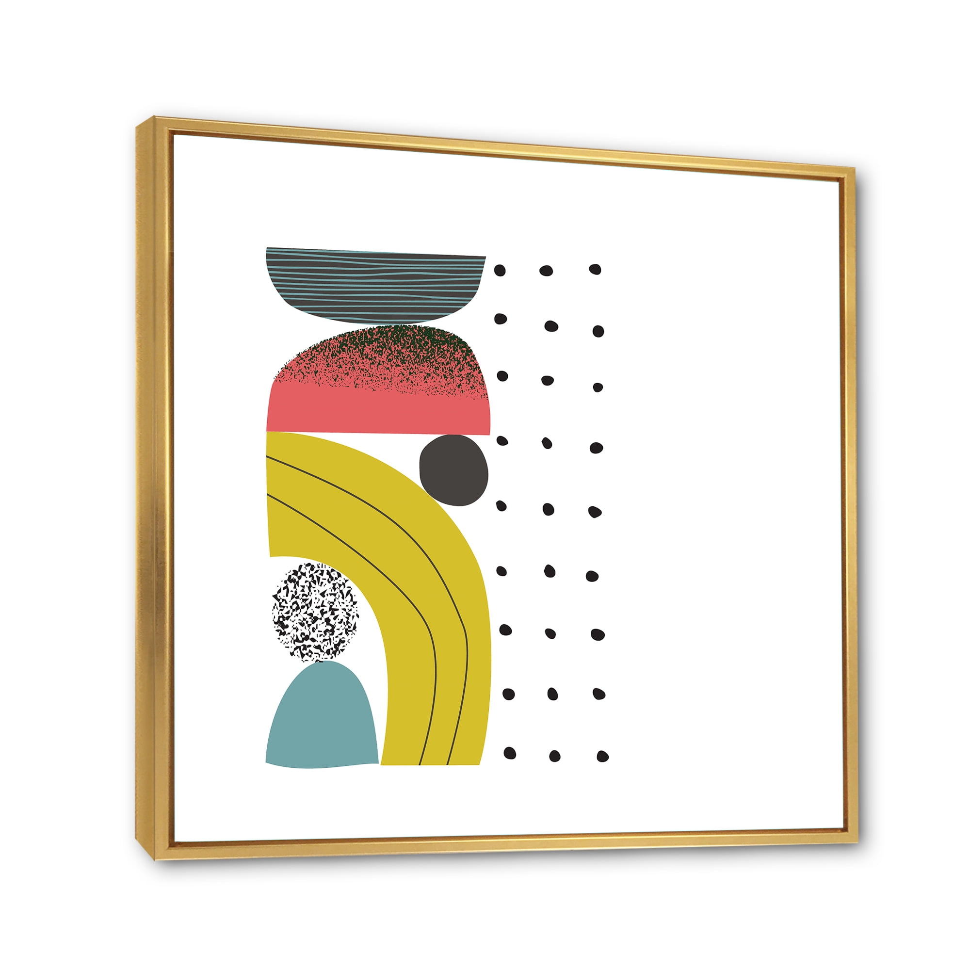 Designart 'Abstract Colorful Geometric Art Collage I' Modern Framed Canvas Wall Art Print