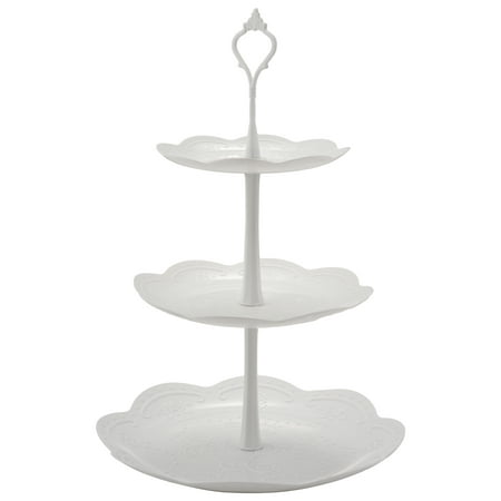 

2 Set 3-Tier White Dessert Cake Stand Pastry Stand Small Cupcake Stand Cookie Tray Rack Candy Buffet Set Up Fruit Plate and Trays for Wedding Home Birthday Party Decor