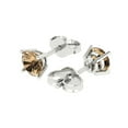 thumbnail image 2 of 2 ct Push-Back Stud Earrings for Women | 6.5mm Round Cut Simulated Champagne Diamond | 18K White Gold, 2 of 5