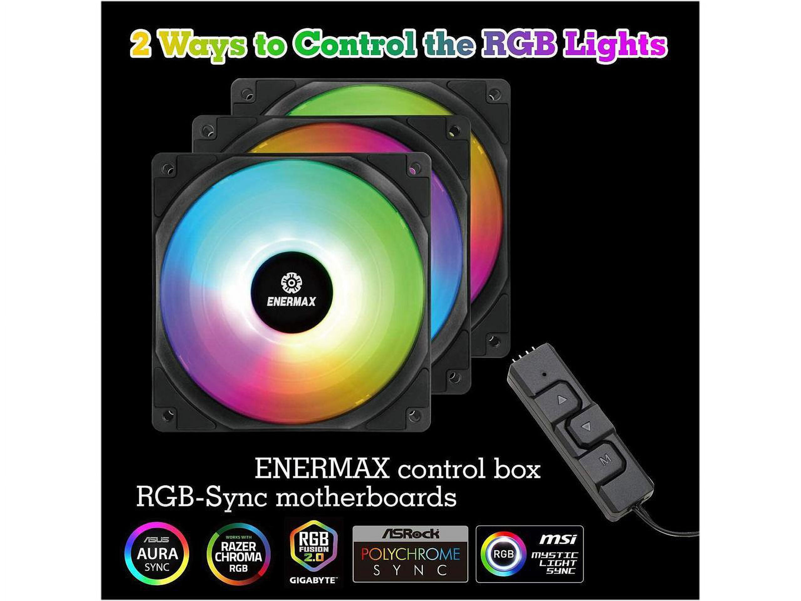 Enermax HF120 RGB PWM 120mm Case Fan, Addressable RGB Sync Via