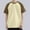 Beige, variant on Men's Solid Color Short Sleeve T-Shirt with Lapel Collar for Casual Wear