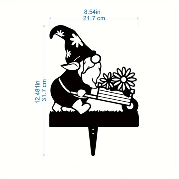 Creative Gnomes Garden Stakes Outdoor Sculpture Statue, Garden Stakes Metal Gardening Gnomes Yard Art Decoration