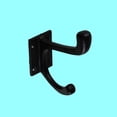 thumbnail image 2 of Renovators Supply Black Wrought Iron Double Coat Hook 4 Inch Rustic Wall Mount Robe Hat Jacket Hanger with Screws, 2 of 7