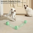 thumbnail image 3 of PENGXIANG Smart Interactive Cat Toy, 360 Degree Self Rotating Ball, USB Rechargeable Pet Toy, Build-in Spinning Led Light, Stimulate Hunting Instinct for Your Kitty (Green), 3 of 8