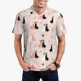thumbnail image 3 of Balery White And Black Rabbit Printed Men’s Short Sleeve Polo Shirt, Midweight Men's Shirt,Golf Polo shirts -Small, 3 of 9