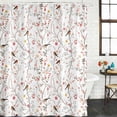 thumbnail image 2 of Flowers Birds Shower Curtain, Waterproof Shower Curtains for Bathroom, Farmhouse Botanical Floral Branches Plants Washable Fabric Bathtub Curtain Set Bath Decor with 12 Hooks 48"x72", 2 of 8