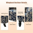 thumbnail image 7 of Fabric Push Back Recliner Chair, Tina's Home Wide Arm Wingback Wood Leg Living Room Theater Floral, 7 of 7