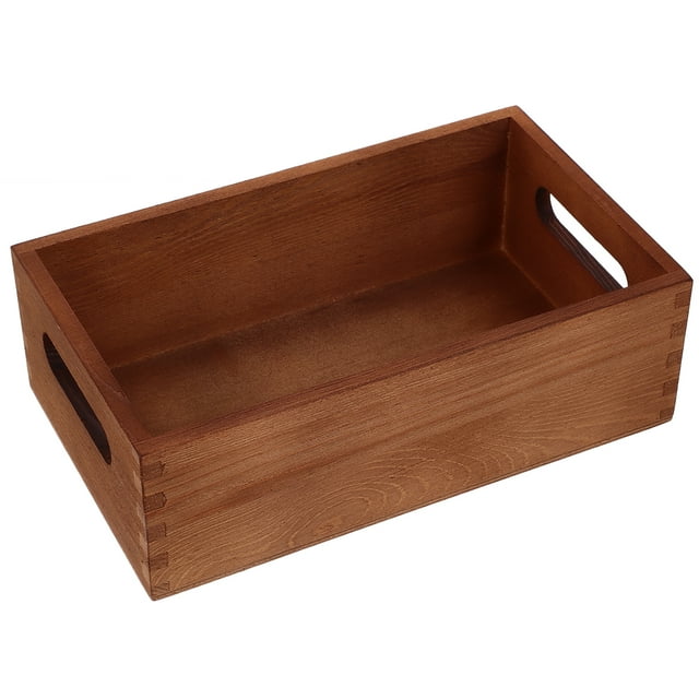 Miangastore Wood Crate Organizer Bin Sundries Organizer Multi-functional Pantry Organizer Storage Box
