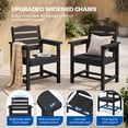 thumbnail image 6 of KINGYES 12 Piece Patio Dining Set, HDPE Outdoor Table and Chairs Set with Umbrella Hole, Black, 6 of 12