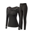 thumbnail image 2 of Womens Pajamas Elastic Thermal Inner Wear Women's Thin Thermal Underwear Set High Elastic Long Base Layer, 2 of 6