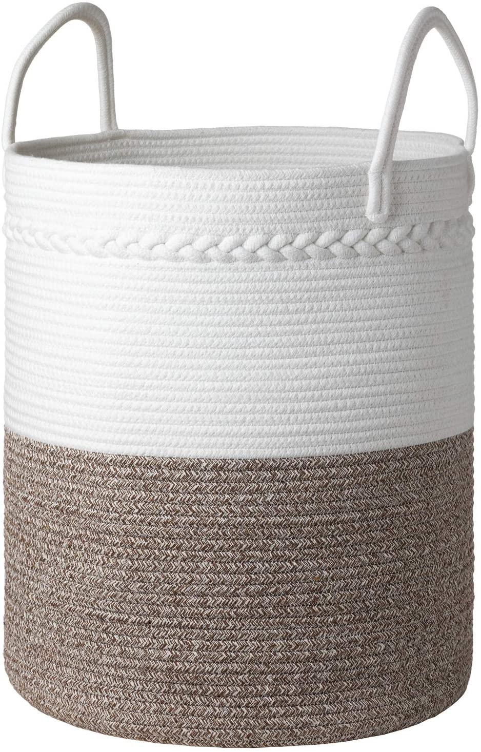 Decorative Coiled Rope Basket, 16 Gal (60L), Extra Tall Large Woven