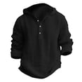 thumbnail image 4 of Children's Button Up Long Sleeved Plain Cotton And Linen Hooded Shirt Youth Small Shirt Youth Short, 4 of 4