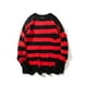 thumbnail image 1 of High Street-suéter de rayas rojas y negras para hombre, Jersey informal de cuello redondo con borlas y agujeros rasgados, estilo Retro Punk, ropa de otoño, 1 of 4