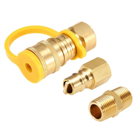 Solid Brass 3/8-Inch NPT Natural Gas Quick Connect Fittings Propane ...