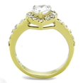 thumbnail image 3 of Luxe Jewelry Designs Gold IP Stainless Steel Women's Engagement Ring with Heart CZ Stone - Size 9, 3 of 4