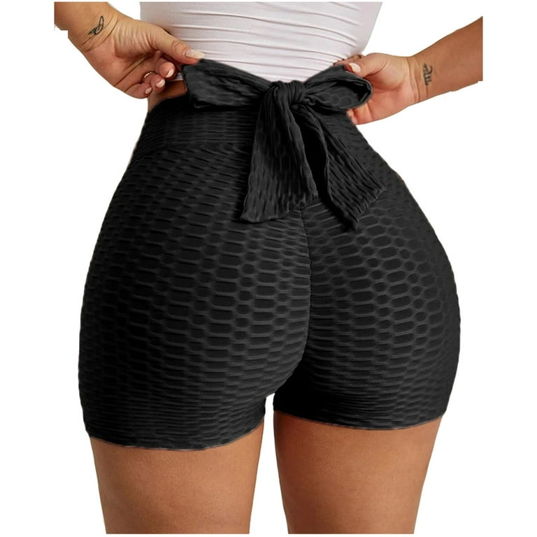 adviicd Short Pants For Women Yoga Shorts With Pockets For Women Women  Fashion Solid Pant Leggings Pants Slim Shorts High Waist Sport Pants Black  XXL