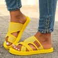 thumbnail image 2 of Womens Slides Sandals Minimal Water Friendly Flip Flops Summer Casual Lightweight Slippers for Beach Vacation Pool Daily Wear Yellow Size 9.5, 2 of 6