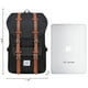 thumbnail image 2 of KAUKKO Mochila de viaje escolar para universidad flexible con portátil para 15", 22L (Lienzo/Negro) KAUKKO E5ABlack, 2 of 5