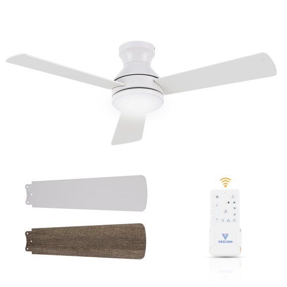 Ventilador de techo Vagizm 107 cm blanco con luz y control remoto